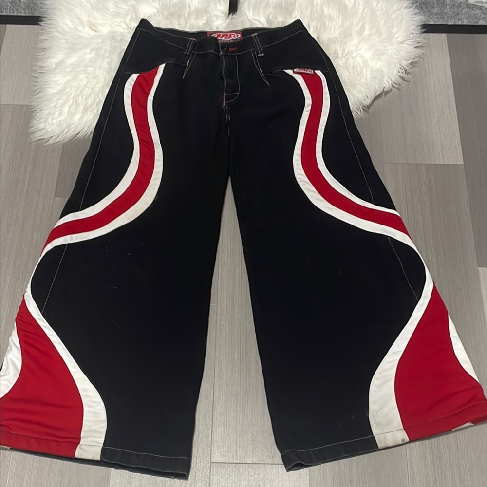 JNCO hypnotix Black and Red Flare Jeans